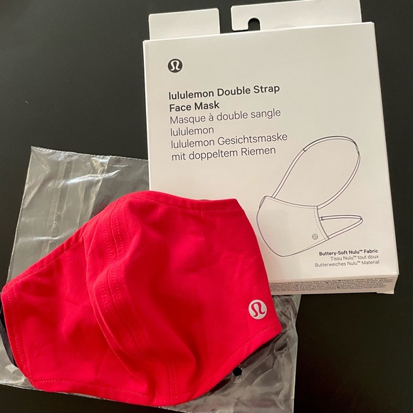 Lululemon double strap Face Mask Nulu dark red NIB - Picture 5 of 14